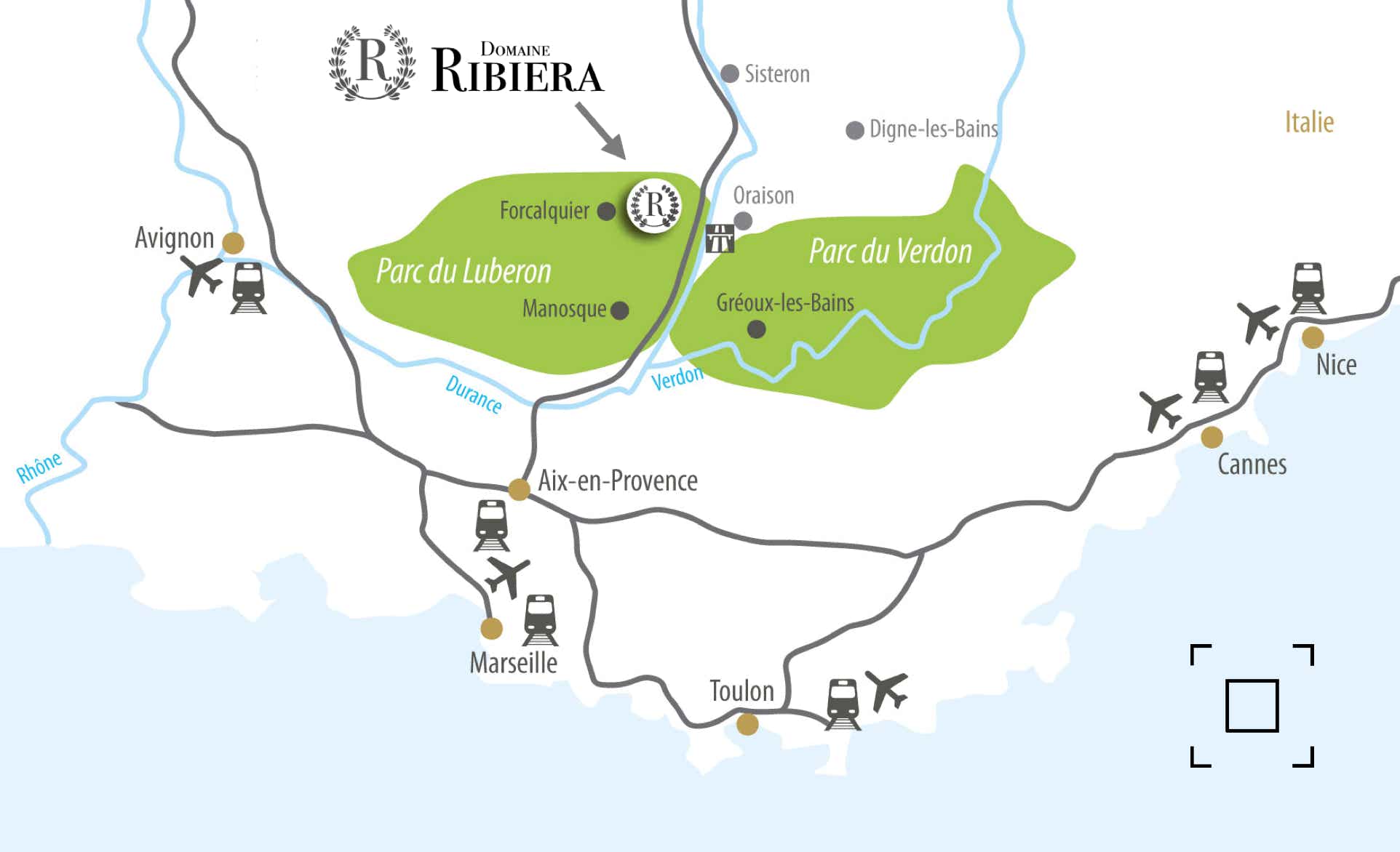 Plan d'accès Domaine Ribiera Région SUD