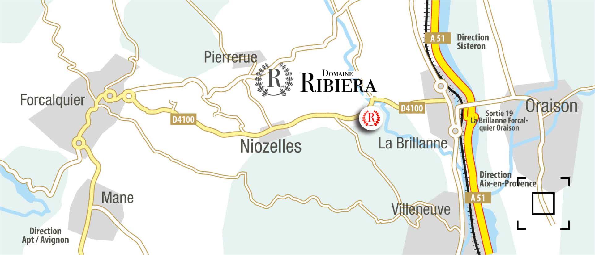 Accès Domaine Ribiera entre forcalquier et Oraison